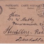 Lettland - 3 R. Freimarke Karte Leepaja (Libau) - Heidelberg 1921