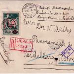 Lettland - 10 R/1 R Latvija/Überdruck Einschreibebrief-Vds. Leepaja (Libau) 1921