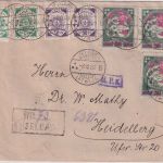 Lettland - 3x50 K. Mutter Lavjia u.a. Einschreibebrief Jelgava (Mitau) 1920