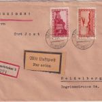 Saargebiet - 1 Fr. Flugpostausgabe u.a. Lupo-Einschreibebrief Saarbrücken 5 1933