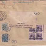 Polen - 5x3 M./40 F. u.a. Eil-Einschreibebrief Lodz Heidelberg 1921 Doppelzensur