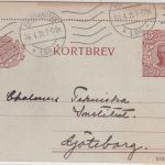 Schweden - 15 Ö. König Gustav V. Ganzsache/Kartenbrief Kristianstad 1920