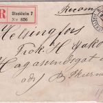 Schweden - 35 Ö. König Gustav V. Einschreibebrief n. Finnland Stockholm 7 1916