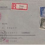 DR - 25+30 Pfg. AH Einschreibebrief i.d. SCHWEIZ Füssen 1944 OKW-Zensur