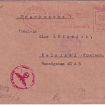 DR - Güstrow 1941 5 Pfg. AFS "Baracken Eilmann" Drucksache n. FINNLAND Zensur