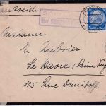 DR - 25 Pfg. Hindenburg Wz2 Trauerbrief n. FRANKREICH Schneidhain 1933