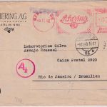 DR - Berlin N65 1940 25 Pfg. AFS "Schering" Brief n. BRASILIEN - OKW-Zensur