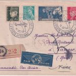 Frankreich - 1 Fr Petain Ganzsache+Zusatz/Lupo-Einschreiberief n. MARROKKO 1943