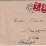 Norwegen - 2x20 Ö. Löwe Brief n. SCHWEDEN Sjovegan 8.2.45 OKW-Zensur