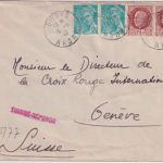 Frankreich - 2x1,50 Fr. Petain u.a. Brief i.d.SCHWEIZ (Rotes Kreuz) Sivors 1943