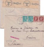 Frankreich - 2x1,50 Fr. Petain u.a. Brief i.d.SCHWEIZ (Rotes Kreuz) Sivors 1943