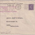 England - 3 P. George VI. Firmenbrief i.d. SCHWEIZ London 1944 - Doppelzensur