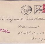 Dänemark - 20 Ö. Christian X. Brief n. SCHWEDEN Kopenhagen 16.12.44 Zensur !!