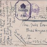 England - 2 1/2 P. George Luftpostkarte i.d. SCHWEIZ London 3.3.43 Doppelzensur