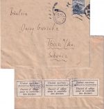 Tschechoslowakei - 2,50 K. Burg Brief id. SCHWEIZ Prag - Thun 1938 Devisenzensur