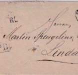 Schweiz/Bayern - 10 Rp. Tübli Ganzsache/Brief Grenztarif St. Gallen Lindau 1874