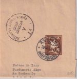Schweiz - 5 Rp. Streifband/Ganzsache n. ÖSTERREICH Zürich - Wien 1953