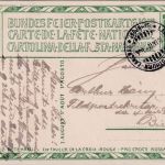 Schweiz - 5 Rp. Bundesfeier Ganzsache Bahnpost Langnau/Solothurn/Langnau 1917