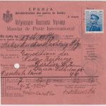 Serbien - 25 Pa. König Peter I. Postanweisung Tchoukaritza - Berlin 1912 R!