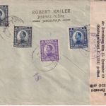 Jugoslawien - 75Pa. Kronprinz u.a. Einschreibebrief Jesenice 1921 Devisenzensur