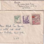 Spanien - 20 C. Isabella u.a. + 10 C. Por la Patria Brief n. USA La Corunia 1937