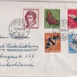 Schweiz - Juventute 1955 (Insekten) Brief/FDC Herisau - Stuttgart 1.12.55