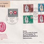 Schweiz - Pro Patria 1957 (Rotes Kreuz) Schmuck-FDC/Einschreibebrief ESST Bern