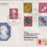 Schweiz - Juventute 1957 (Insekten) Schmuck-FDC/Einschreibebrief ESST Bern