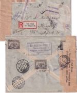 Bulgarien - 3x50 St. Zar Boris u.a. Einschreibebrief Varna 1921 Zensur/Zoll