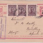 Bulgarien - 10 St. Löwe Ganzsache/Frageteil+Zusatz Varna - Rohrbach 1921