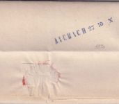 Bayern - AICHACH 27.10. viol. Aushilfs-L1 Ank.stpl. Dienstbrief v. München 1871