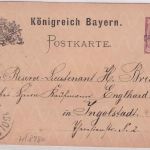 Bayern - Oberstdorf 21. AUG. Aushilfs-L2 5 Pfg. Ganzsache n. Ingolstadt 1887