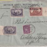 DR - 2x3 M. Wilhelm-Denkmal u.a. Brief i.d. SCHWEIZ Bahnpost Leipzig Hof 1922
