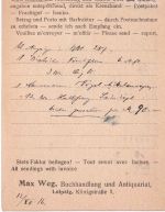 DR - 3 Pfg. Germania Perfin "M.W." Bücherzettel/Karte Leipzig 1916 Zensur