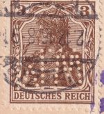 DR - 3 Pfg. Germania Perfin "M.W." Bücherzettel/Karte Leipzig 1916 Zensur