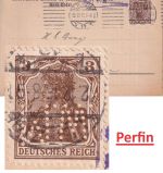 DR - 3 Pfg. Germania Perfin "M.W." Bücherzettel/Karte Leipzig 1916 Zensur