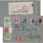 Tschechoslowakei - 80+90 H. Hussit u.a. Einschreibebrief Praha 1920 Zensur
