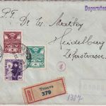 Tschechoslowakei - 80+90 H. Hussit ua. Einschreibebrief Trnava 1920 Doppelzensur