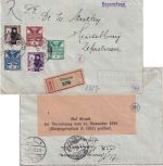 Tschechoslowakei - 80+90 H. Hussit ua. Einschreibebrief Trnava 1920 Doppelzensur