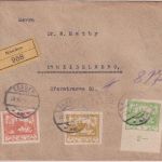 Tschechoslowakei - 40+30+5 H. Hradschin Einschreibebrief Kaaden Heidelberg 1919