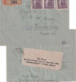 Tschechoslowakei - 3x25 H. Hradschin geschn. Einschreibebrief Aussig 1919 Zensur