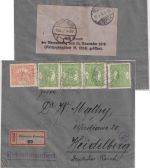 Tschechoslowakei - 60+4x10 H. Hradschin Einschreibebrief Kornitz 1920 Zensur