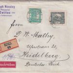 Tschechoslowakei - 75+5 H. Hradschin geschn. Einschreibebrief Svitavy 1919