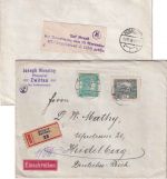 Tschechoslowakei - 75+5 H. Hradschin geschn. Einschreibebrief Svitavy 1919