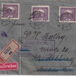 Tschechoslowakei - 3x25 H. Hradschin geschn./gez. Einschreibebrief Svitavy 1919