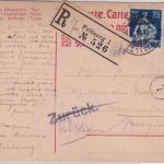 Schweiz/LP Belgien - 10 Rp. Tell Ganzsache/Einschreibekarte Fribourg 13.10.18