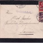 Schweiz/LP Belgien - 10+15 Rp. Tell Trauerbrief Zürich - Namur 1918 Zensur