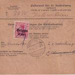 LP Belgien - 50 C./40 Pfg. Germania Paketkarte Maeseyck - Brüssel 1917