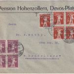 Schweiz - 5x3+4x2 1/2 Rp. Tellknabe Brief Davos Platz - Heidelberg 1920