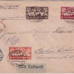 Danzig - 500 M. Flugpostausgabe ua. Lupo-Einschreibebrief Danzig - Berlin 6.8.23